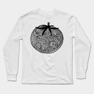 Tomato zentangle illustration Long Sleeve T-Shirt